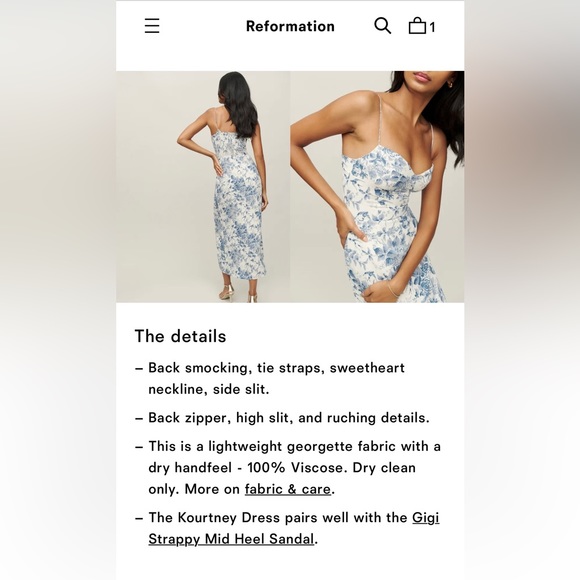 NWT Blush💕Ivory Reformation Kourtney Dress in RISO Stunning Print and Details - Picture 9 of 13